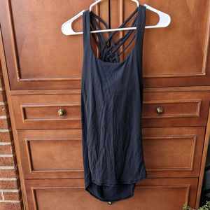 Lululemon Women's size 8 Wild Draped Open Back Tank in Heathered Black